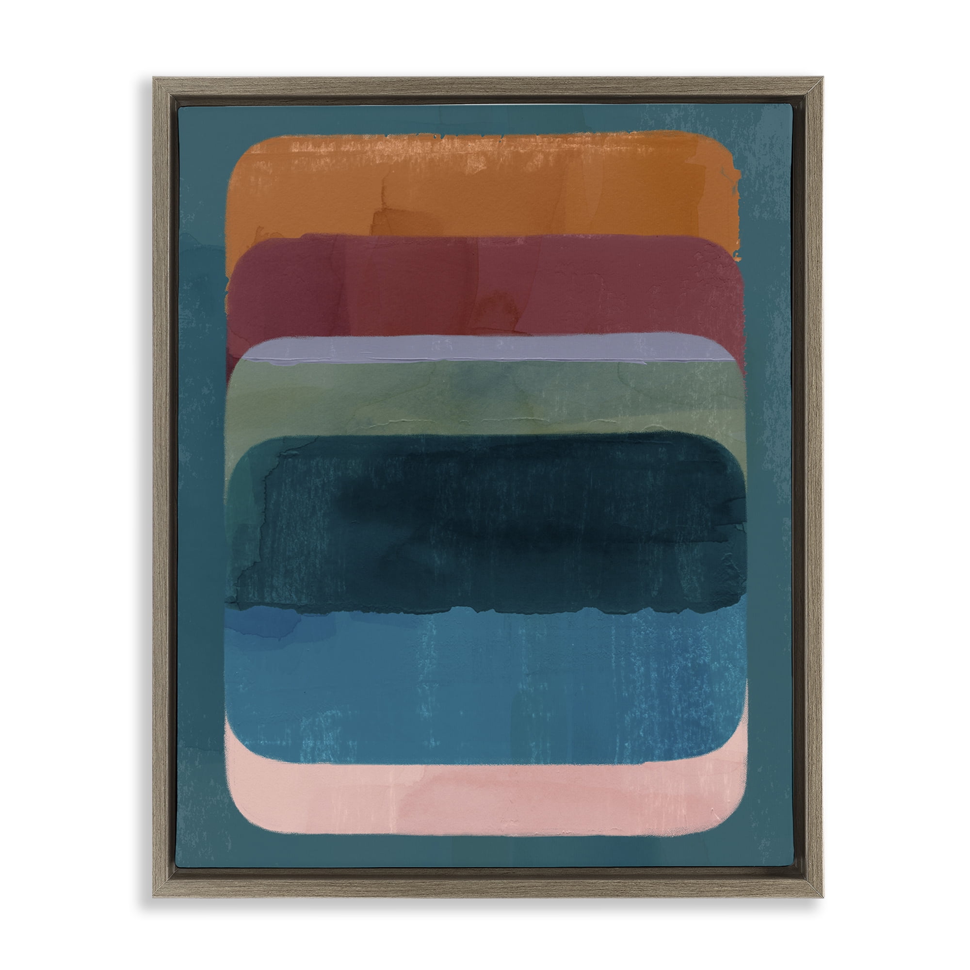 Stupell Industries Rustic Inspired Ombre Pattern Abstract Painting Brown Floater Framed Canvas Art Print Wall Art, 17 x 21