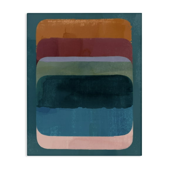 Stupell Industries Rustic Inspired Ombre Pattern Abstract Painting Gallery Wrapped Canvas Art Print Wall Art, 16 x 20