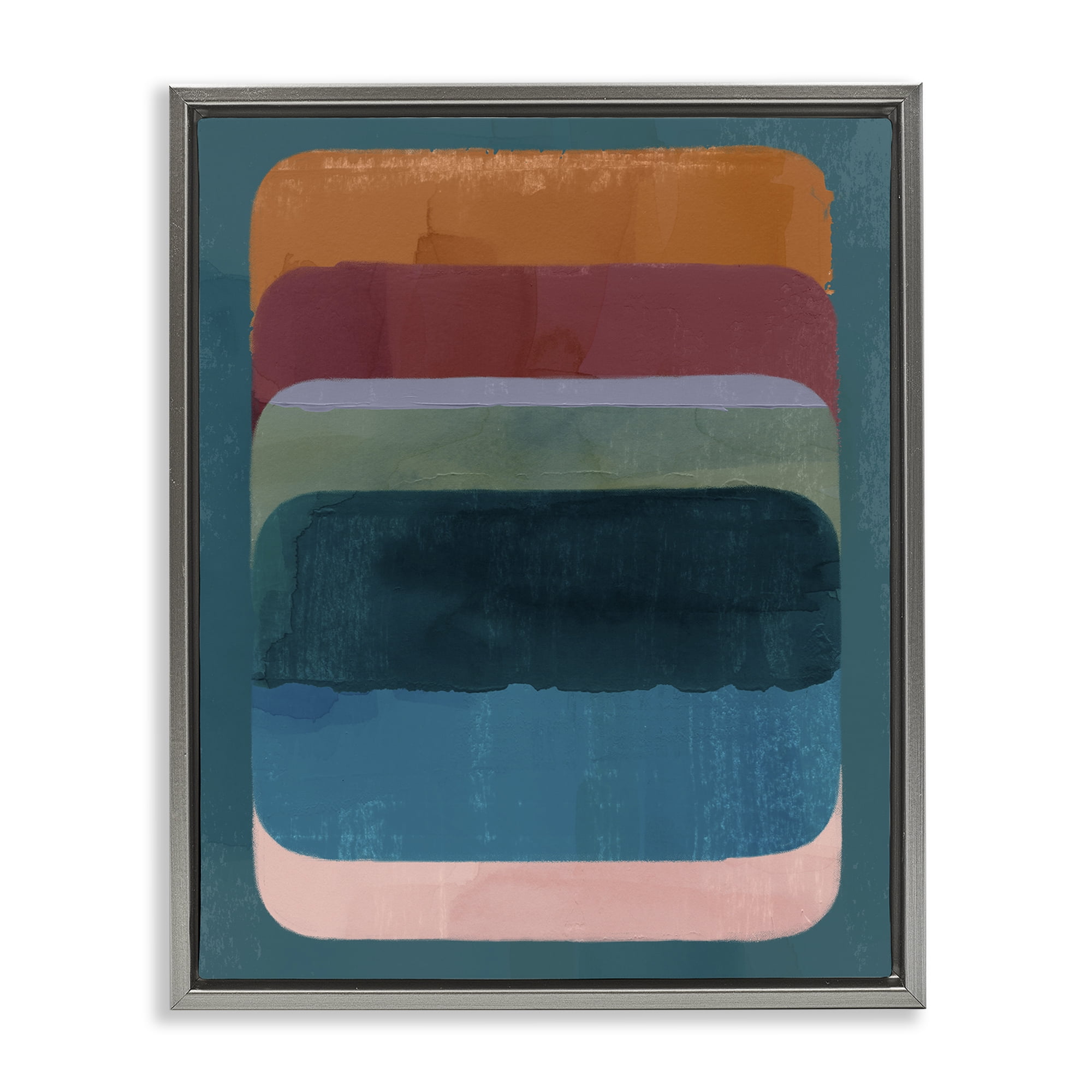 Stupell Industries Rustic Inspired Ombre Pattern Abstract Painting Gray Floater Framed Canvas Art Print Wall Art, 17 x 21