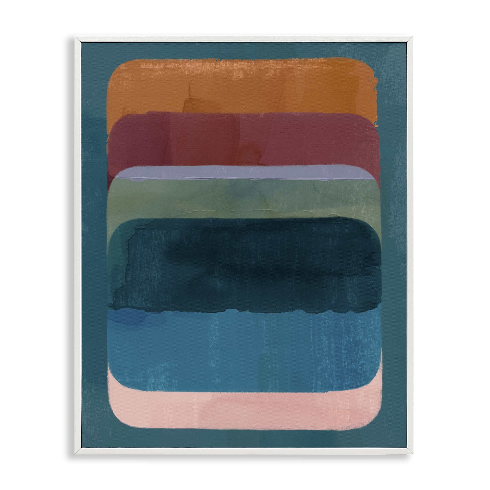 Stupell Industries Rustic Inspired Ombre Pattern Abstract Painting White Framed Art Print Wall Art, 11 x 14