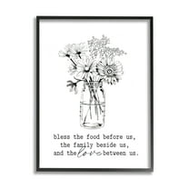 Stupell Industries Rustic Jar Bouquet Casual Uplifting Family Quote Graphic Art Black Framed Art Print Wall Art, Design by Lettered and Lined