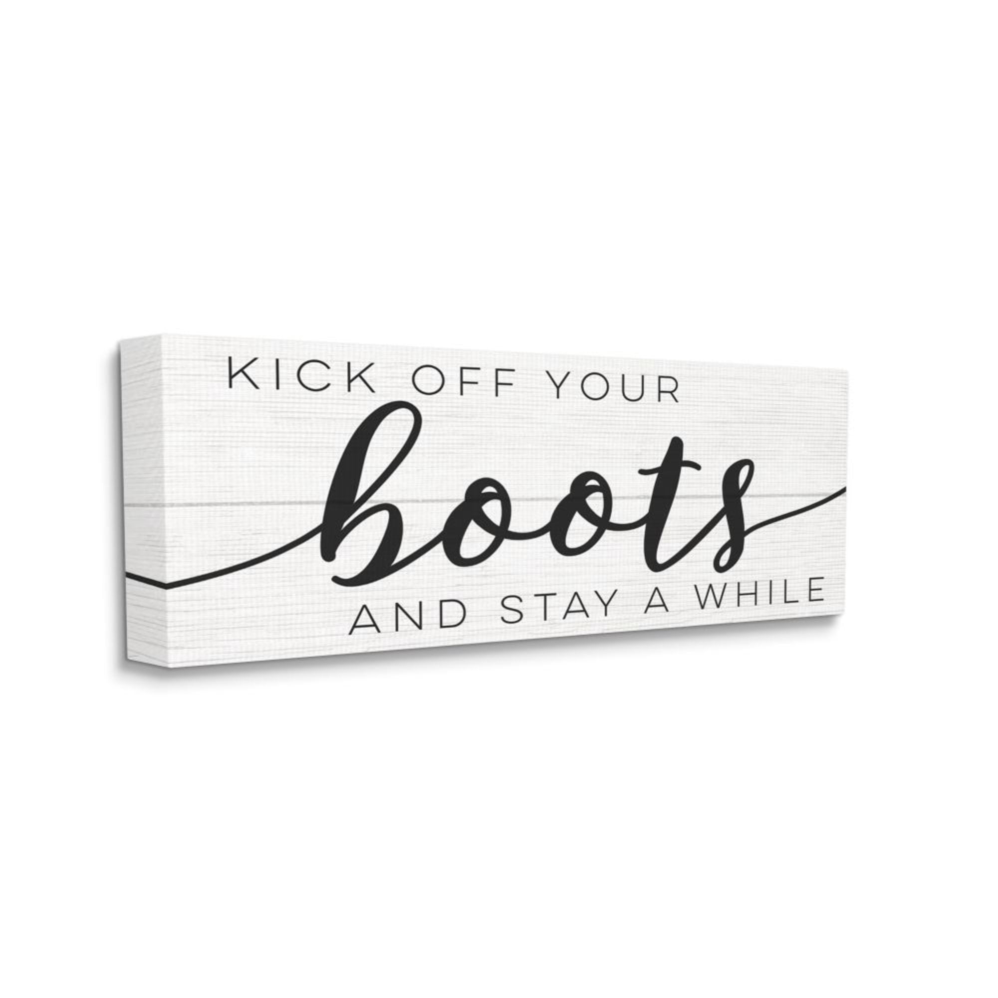 Stupell Industries Rustic Kick Off Your Boots Welcome Sign Design by Daphne Polselli, 10" x 24"