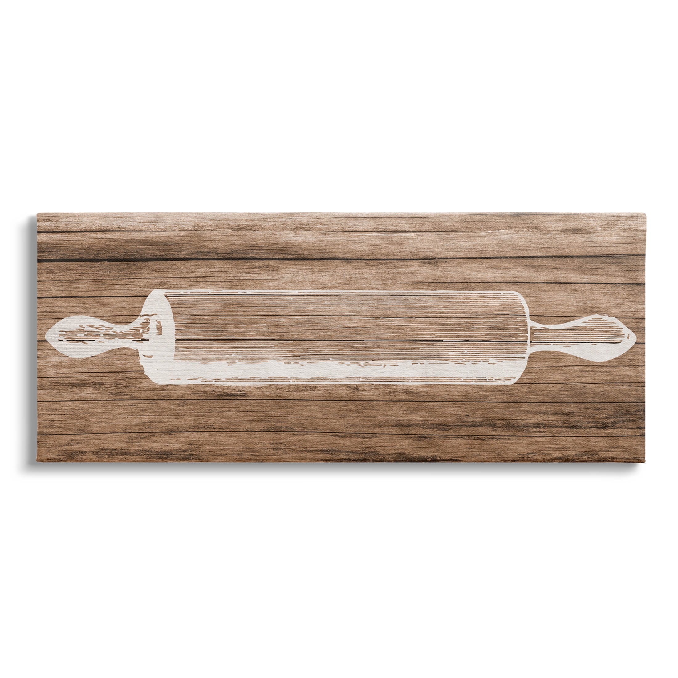 Rustic Brown Canvas Wall Art with Rolling Pin Design