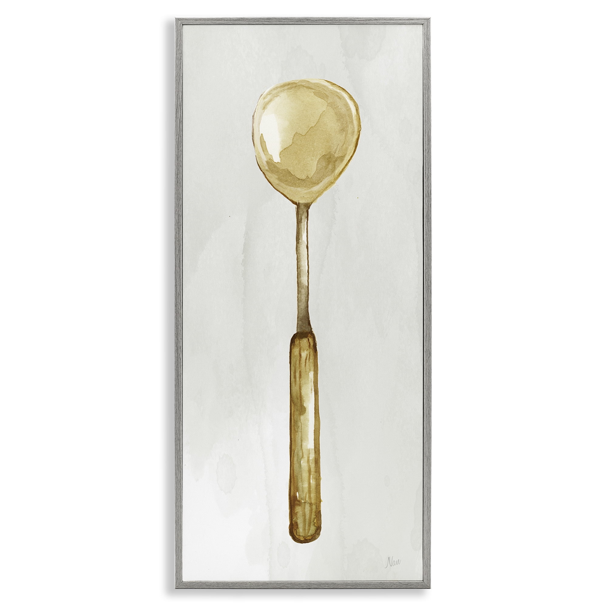 Stupell Industries Rustic Kitchen Utensil Food & Beverage Painting Gray Framed Art Print Wall Art, 10 x 24