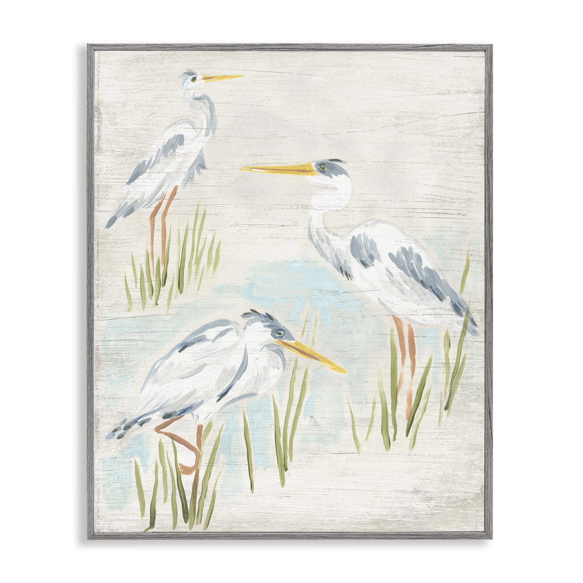 Stupell Industries Rustic Lake Birds Animals & Insects Painting Gray Framed Art Print Wall Art, 11 x 14