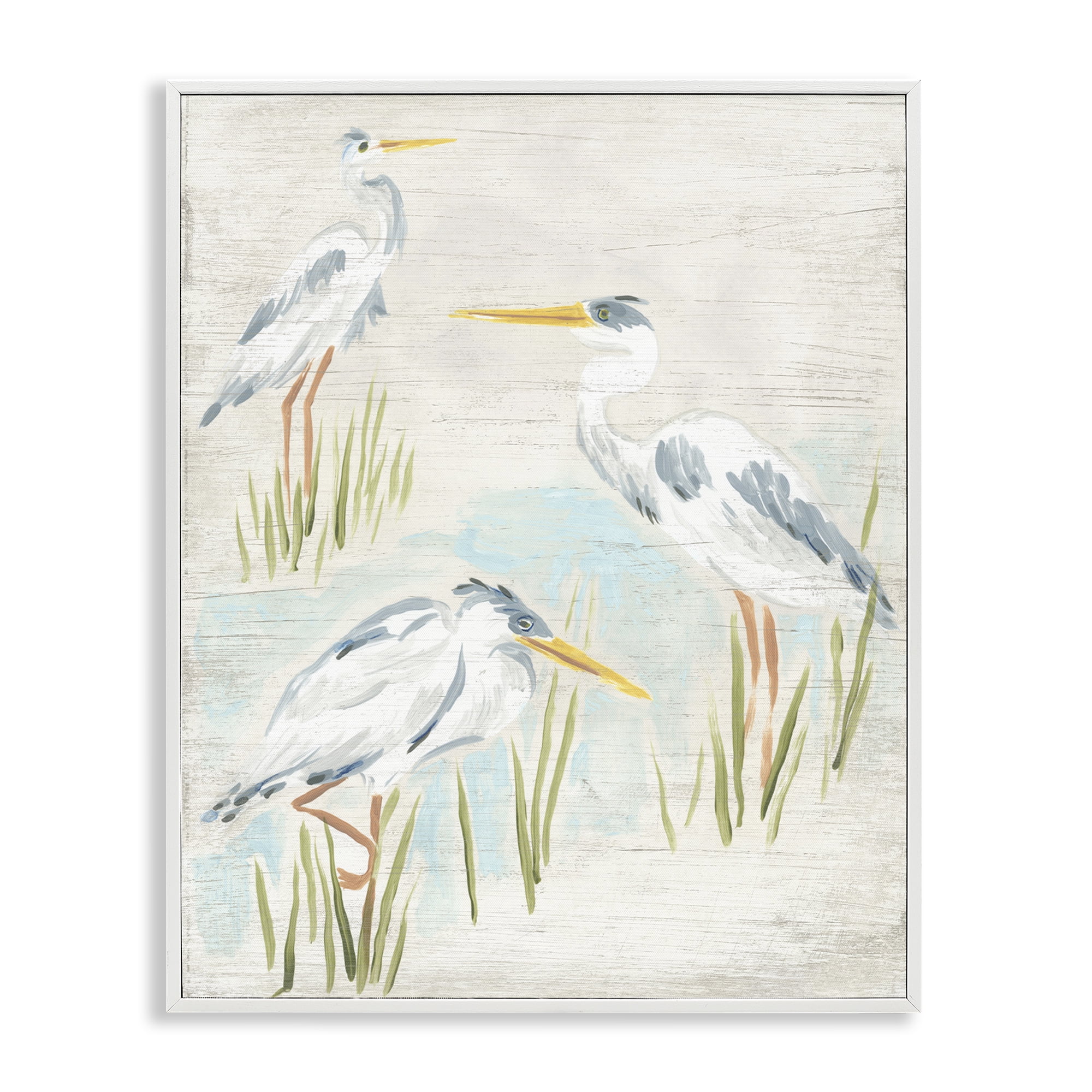 Stupell Industries Rustic Lake Birds Animals & Insects Painting White Framed Art Print Wall Art, 16 x 20