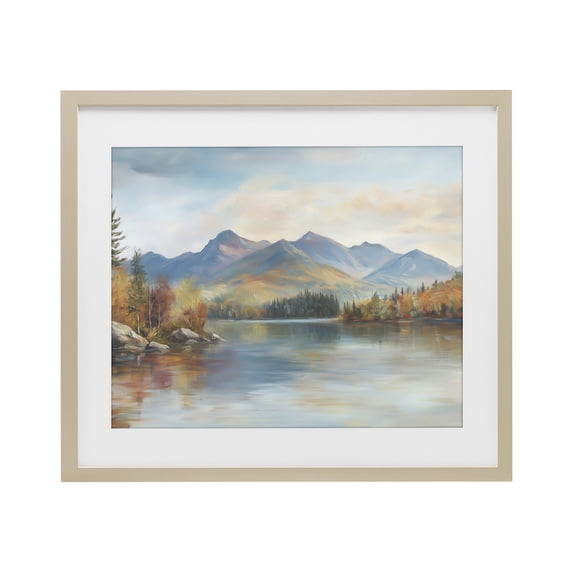 Stupell Industries Traditional Rustic Lake Landscape in Fall Birch Framed Print Under Glass, 16 x 13, by LSR Design Studio
