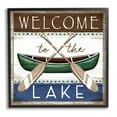 thumbnail image 1 of Stupell Industries Rustic Lake Welcome Canoe Sign Graphic Art Black Framed Art Print Wall Art, Design by Elizabeth Tyndall, 1 of 8