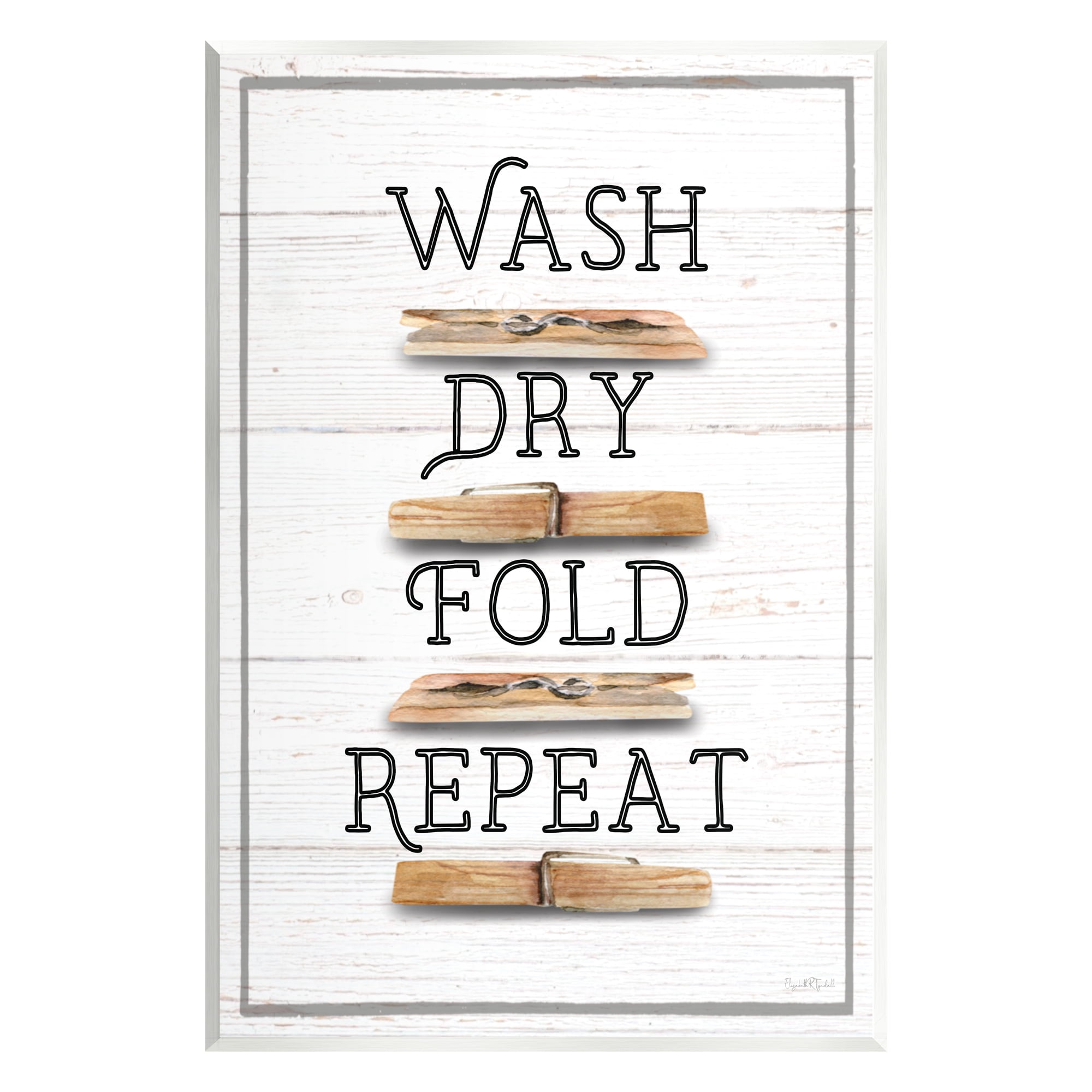 Stupell Industries Rustic Laundry Phrases Typography Painting Unframed Art Print Wall Art, 10 x 15