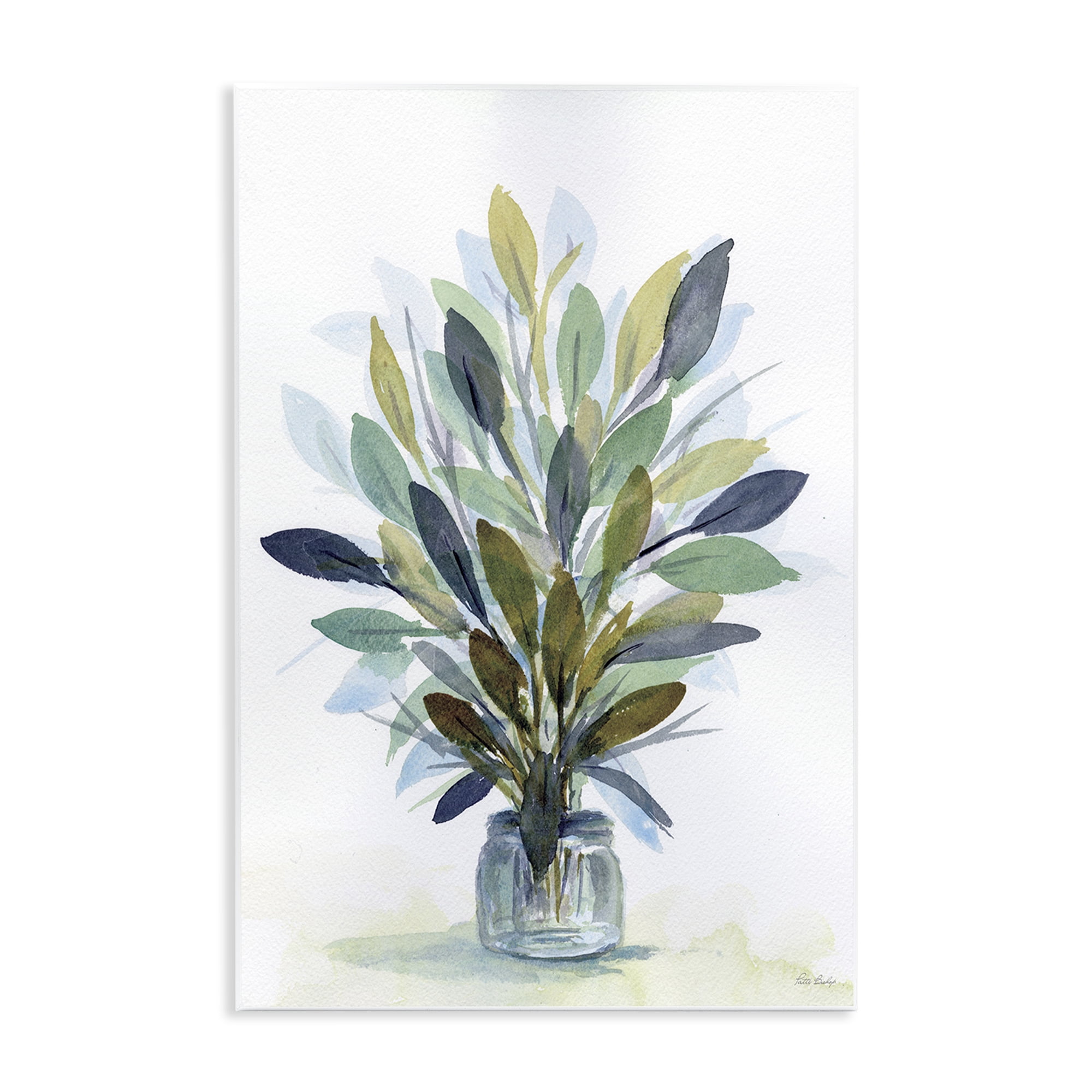 Stupell Industries Rustic Leaves Jar Botanical & Floral Painting Unframed Art Print Wall Art, 10 x 15
