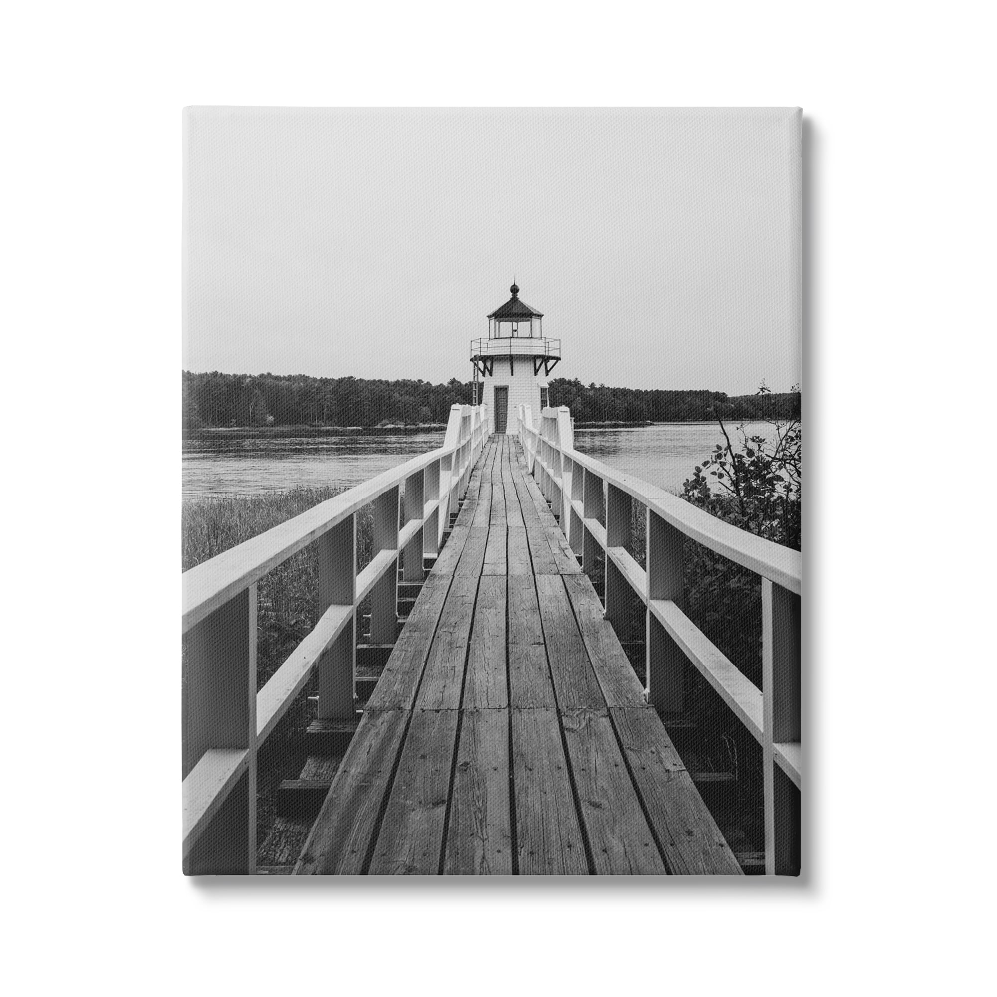 Stupell Industries Rustic Lighthouse Photography Landscape Photography Gallery Wrapped Canvas Art Print Wall Art, 30 x 40