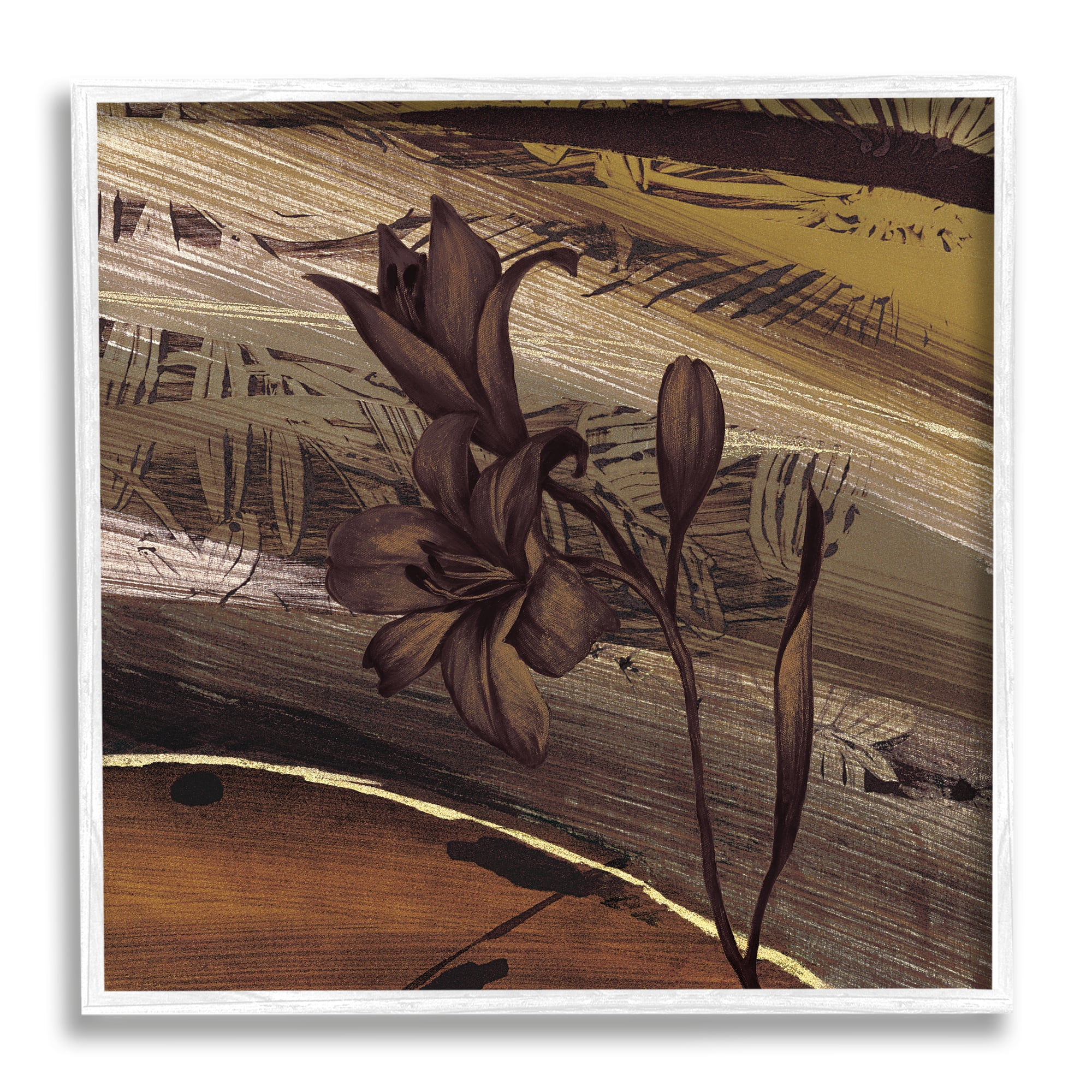 Stupell Industries Rustic Lilies Abstract Muddy Brown Earth Tones , 12 x 12, Designed by Anne Brochard