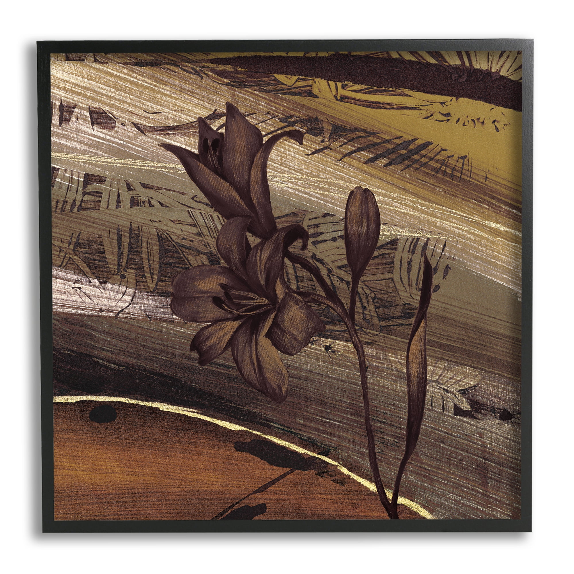 Stupell Industries Rustic Lilies Abstract Muddy Brown Earth Tones , 24 x 24, Designed by Anne Brochard