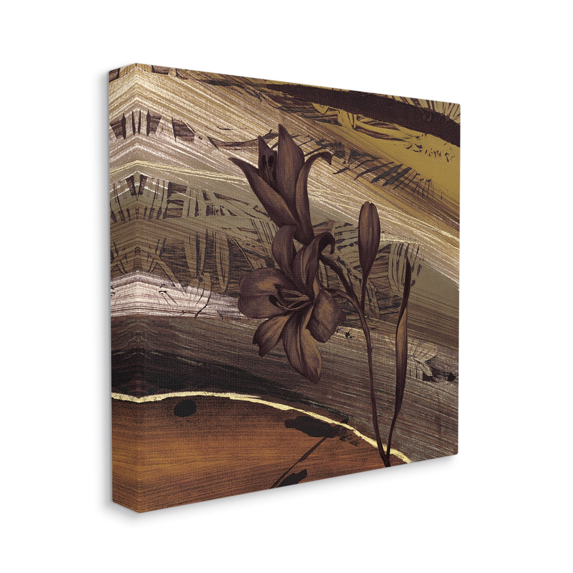 Stupell Industries Rustic Lilies Abstract Muddy Brown Earth Tones , 36 x 36, Designed by Anne Brochard
