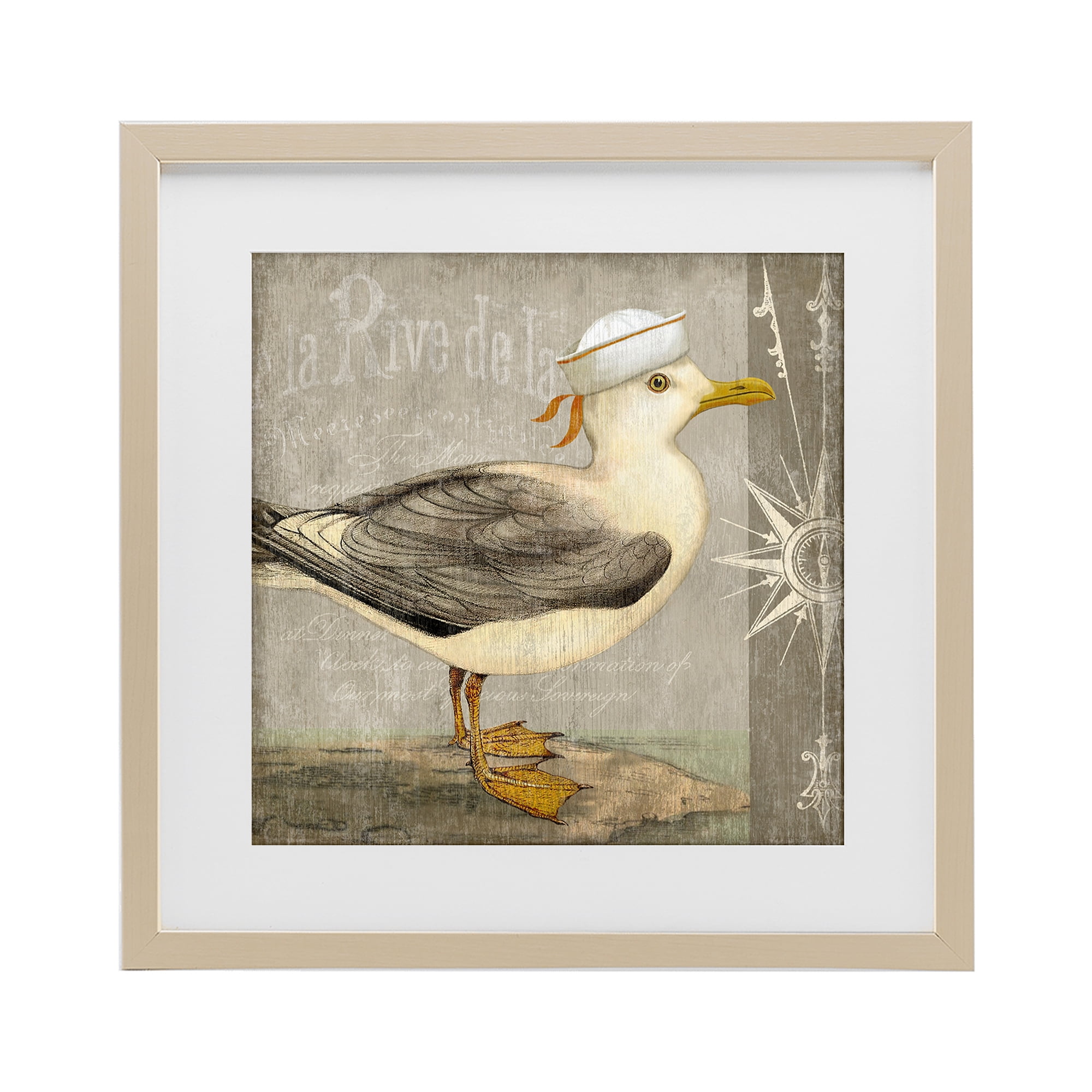 Stupell Industries Rustic Little Seagull Birch Framed Print Under Glass, design by Suzanne Nicoll