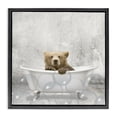 thumbnail image 1 of Stupell Industries Rustic Lodge Baby Bear Bath Time Black Floating Frame Canvas Art, 18 x 18, by Kim Allen, 1 of 7
