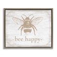 thumbnail image 1 of Stupell Industries Rustic Lodge Bee Happy with Rustic Border Brown Floating Frame Canvas Art, 21 x 17, by Lettered and Lined, 1 of 8