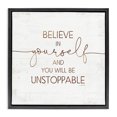 thumbnail image 1 of Stupell Industries Rustic Lodge Believe In Yourself Be Unstoppable Black Floating Frame Canvas Art, 25 x 25, by Jennifer Pugh, 1 of 7