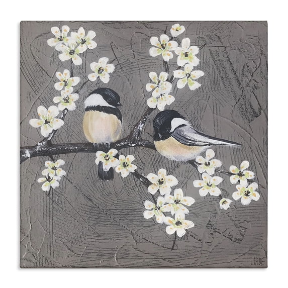 Stupell Industries Rustic Lodge Bird Pair on Branch Canvas Art, 17 x 17, by Jade Reynolds