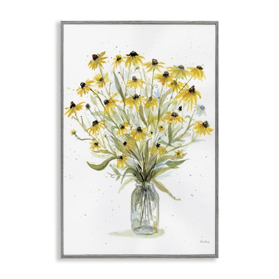 Stupell Industries Rustic Lodge Black-Eyed Susans Gray Framed Giclee Art, 12 x 18, by Patti Bishop