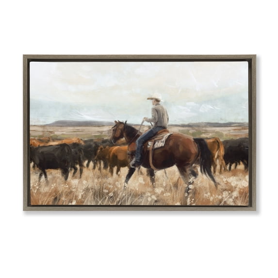 Stupell Industries Rustic Lodge Brown Floating Frame Canvas Art, 31 x 21, by Nina Blue