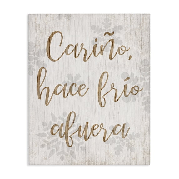 Stupell Industries Rustic Lodge Cariño Hace Frio Afuera Canvas Art, 16 x 20, by Lil' Rue