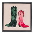 thumbnail image 1 of Stupell Industries Rustic Lodge Cowboy & Cowgirl Boots Black Floating Frame Canvas Art, 18 x 18, by Grace Popp, 1 of 8