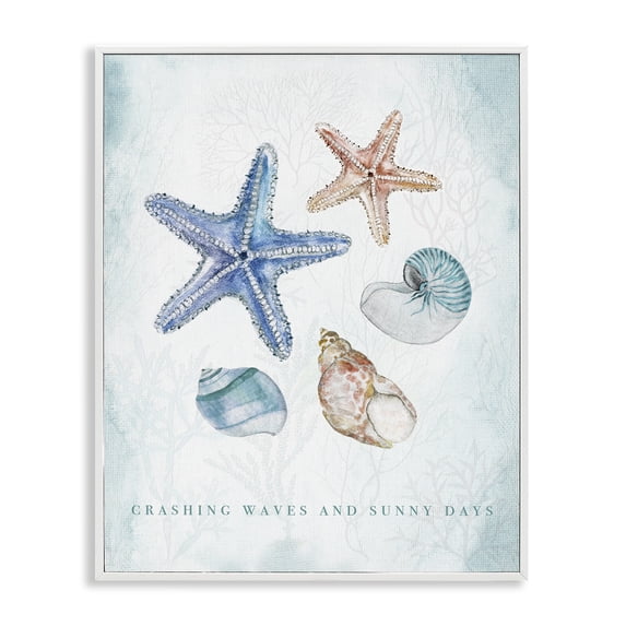 Stupell Industries Rustic Lodge Crashing Waves & Sunny Days White Framed Giclee Art, 16 x 20, by Janet Tava