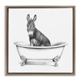 thumbnail image 1 of Stupell Industries Rustic Lodge Donkey in Bathtub Sketch Brown Floating Frame Canvas Art, 18 x 18, by Victoria Borges, 1 of 7