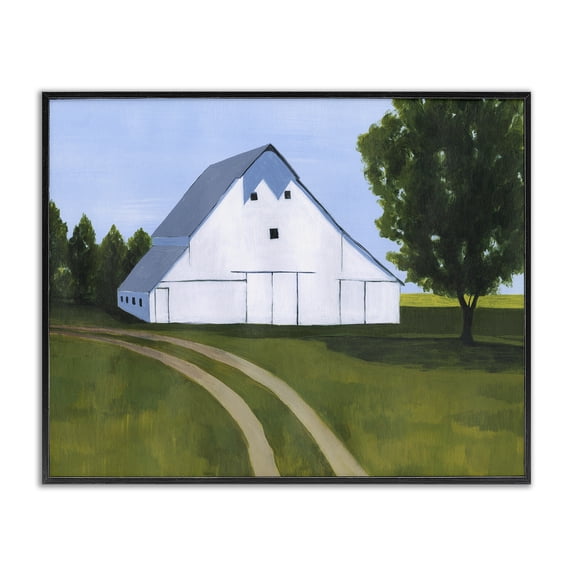 Stupell Industries Rustic Lodge Farmland Fields And Barn Black Framed Giclee Art, 14 x 11, by Grace Popp