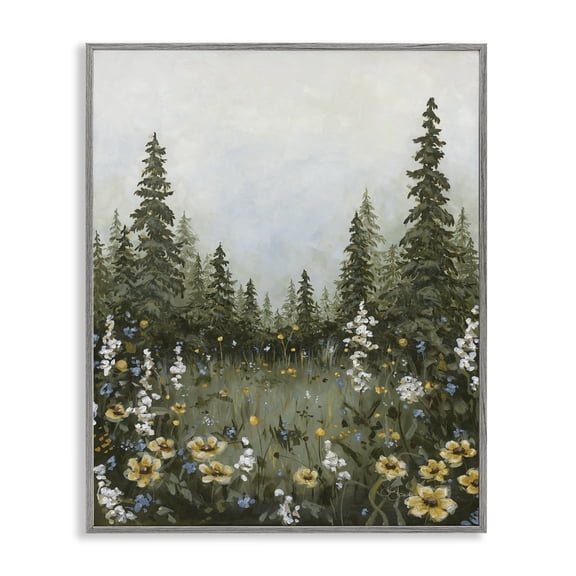 Stupell Industries Rustic Lodge Forest Meadow Clearing Gray Framed Giclee Art, 24 x 30, by Hollihocks Art