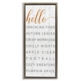 thumbnail image 1 of Stupell Industries Rustic Lodge Hello Fall Favorites Phrases Brown Floating Frame Canvas Art, 11 x 25, by Jessica Mundo, 1 of 7