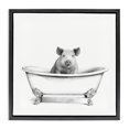 thumbnail image 1 of Stupell Industries Rustic Lodge Hog in Bathtub Sketch Black Floating Frame Canvas Art, 18 x 18, by Victoria Borges, 1 of 7