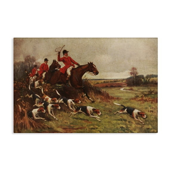 Stupell Industries Rustic Lodge Hunting Dogs in Countryside Canvas Art, 30 x 20, by Tina Higgins Designs Inc.