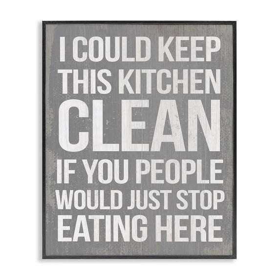 Stupell Industries Rustic Lodge I Could Keep Kitchen Clean Funny Black Framed Giclee Art, 11 x 14, by Lil' Rue