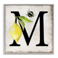 thumbnail image 1 of Stupell Industries Rustic Lodge Lemon & Bee M Letter Gray Framed Giclee Art, 12 x 12, by Creatif Belle, 1 of 8