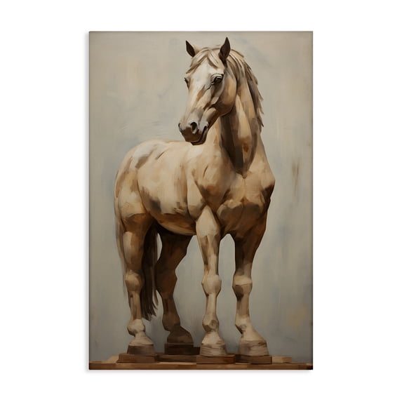 Stupell Industries Rustic Lodge Magnificent Mare Standing Canvas Art, 20 x 30, by Petals Prints Design