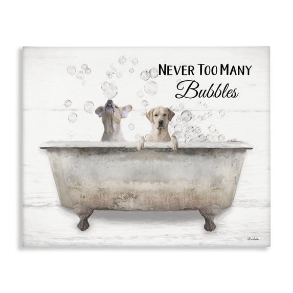 Stupell Industries Rustic Lodge Never Too Many Bubbles Dogs Canvas Art, 20 x 16, by Lori Deiter