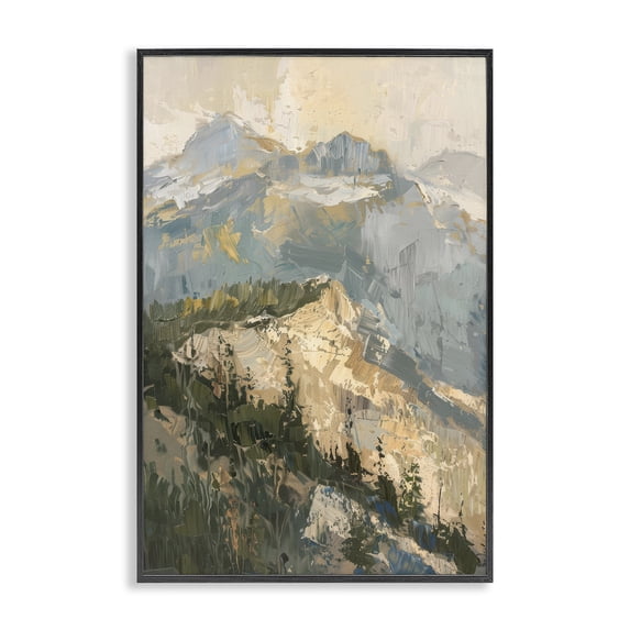 Stupell Industries Rustic Lodge Rugged Mountains View Black Framed Giclee Art, 12 x 18, by Petals Prints Design