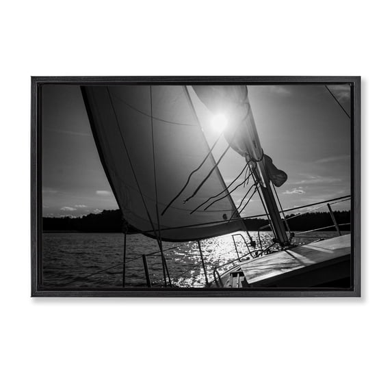Stupell Industries Rustic Lodge Sail Against The Sky Black Floating Frame Canvas Art, 25 x 17, by LSR Design Studio