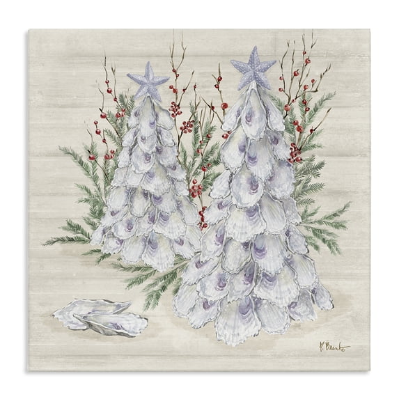 Stupell Industries Rustic Lodge Seashells & Holly Trees Canvas Art, 24 x 24, by Paul Brent