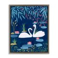 thumbnail image 1 of Stupell Industries Rustic Lodge Swan Pair on Blue Pond Brown Floating Frame Canvas Art, 17 x 21, by Nabeela Rumi, 1 of 8