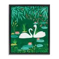 thumbnail image 1 of Stupell Industries Rustic Lodge Swan Pair on Green Pond Black Floating Frame Canvas Art, 17 x 21, by Nabeela Rumi, 1 of 8