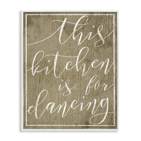 Stupell Industries Rustic Lodge This Kitchen is For Dancing White Framed Giclee Art, 24 x 30, by Lil' Rue