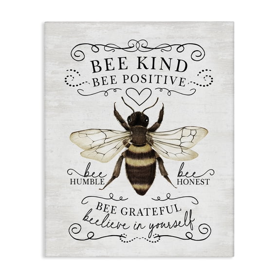 Stupell Industries Rustic Lodge Vintage Bee Phrases Canvas Art, 16 x 20, by Lettered and Lined
