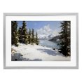 thumbnail image 1 of Stupell Industries Rustic Lodge Way Up North Landscape Gray Framed Print Under Glass, 23 x 17, by Petals Prints Design, 1 of 8