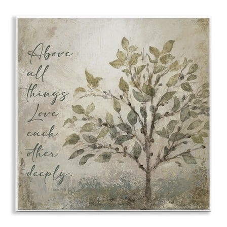 Stupell Industries Rustic Love Each Other Deeply Spiritual Painting Unframed Art Print Wall Art, 12 x 12