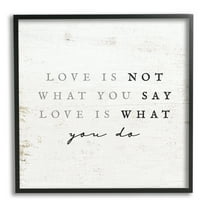 Stupell Industries Rustic Love Phrase Inspirational Painting Black Framed Art Print Wall Art, 12 x 12