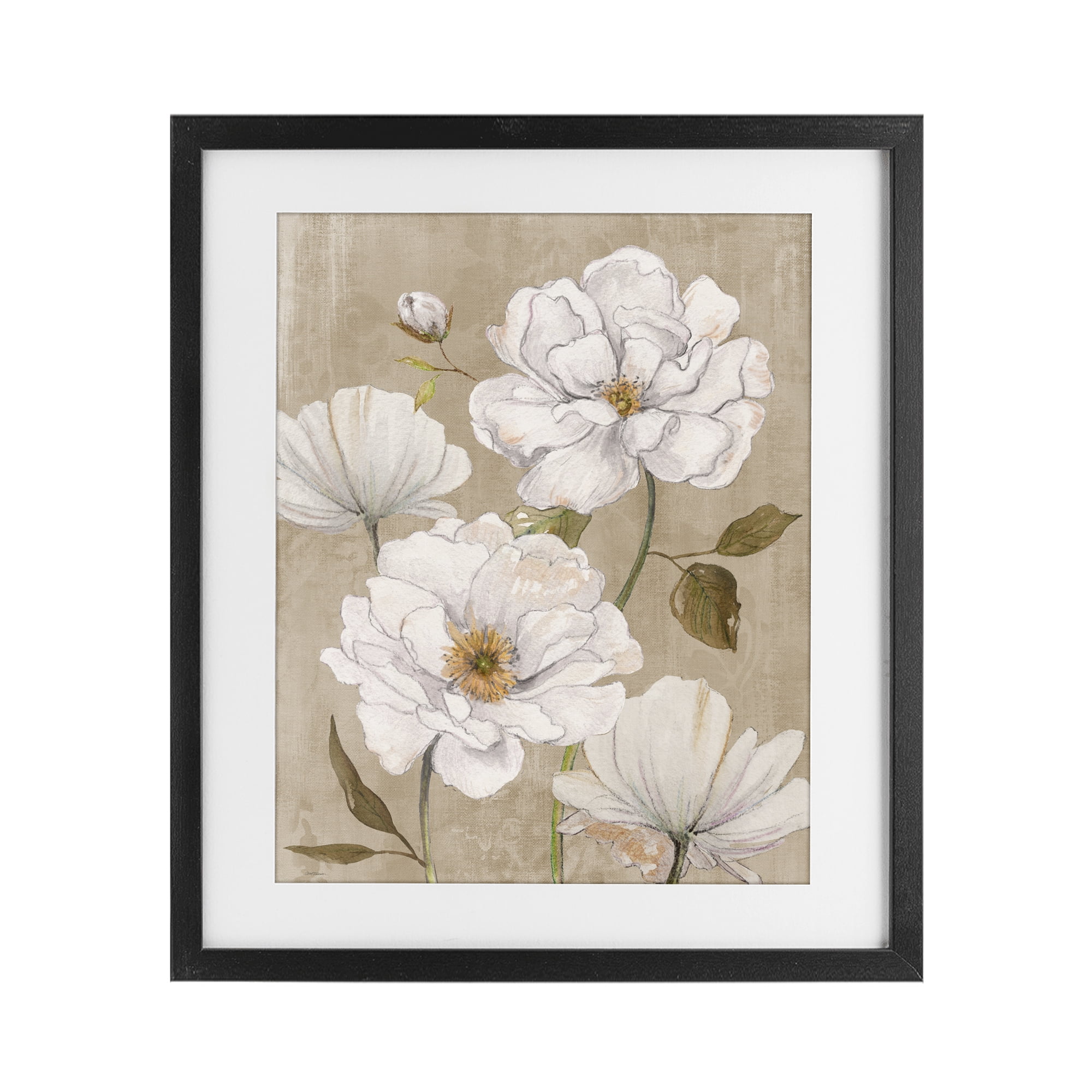 Stupell Industries Rustic Magnolia Blooms Black Framed Print Under Glass, design by Carol Robinson