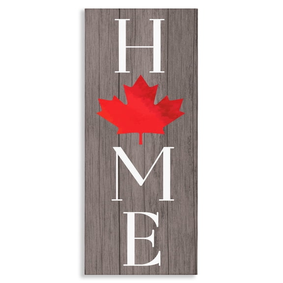 Stupell Industries Rustic Maple Leaf Home Canvas Wall Art design by Lil' Rue, 30 x 13